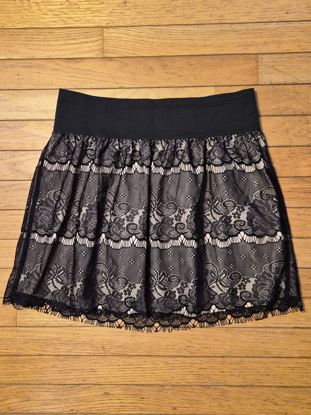 Xhilaration Black Lace Skater Skirt